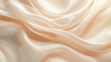 Fototapeta premium Elegant Draped Beige Silk Fabric Background