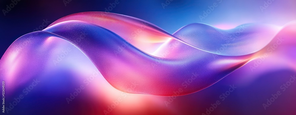 Poster vibrant abstract wave background with neon light and gradient flowing shapes