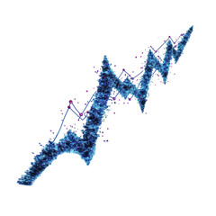 Financial Growth Trajectory: An abstract, dynamic representation of a financial growth chart ascends, rendered in a modern, illustrative style, symbolizing progress and upward trends.
