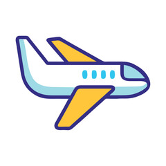 Airplane Travel Icon Illustration