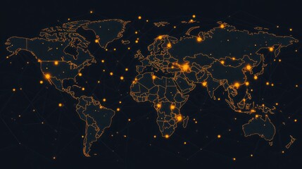 Global Network Connections: A Digital World Map