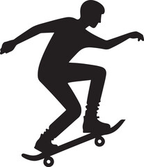 Skate Icon Silhouette Vector In White Background