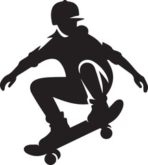Skate Icon Silhouette Vector In White Background