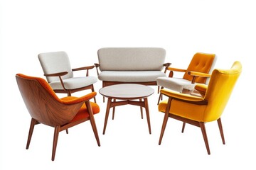Stylish Mid-Century Modern Furniture Collection in Bright Colors