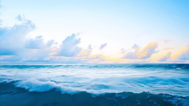 Tranquil Ocean Horizon with a Breathtaking Split View - made with Generative AI