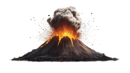 Volcanic Eruption's Fury: Capturing the raw, untamed power of nature, this image showcases a volcano in full eruption. Witness the fiery explosion as it spews lava and ash. 