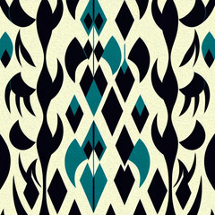 Abstract background in Ikat technique . Printable pattern for wall decorations.