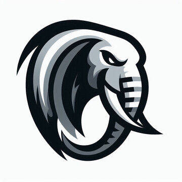 Bold style elephant logo with 3D effect,