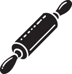 Rolling Pin Icon Silhouette Vector In White Background 