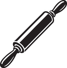 Rolling Pin Icon Silhouette Vector In White Background 