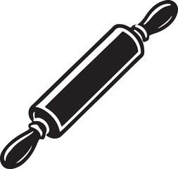 Rolling Pin Icon Silhouette Vector In White Background 