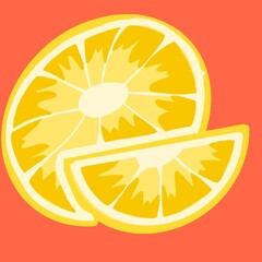A vibrant and refreshing image of a juicy orange slice, perfect for adding a splash of summer to any design. The bright colors and simple composition create a visually appealing and eye-catching image