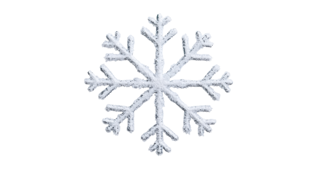 Intricate snowflake design on a black background. transparent background