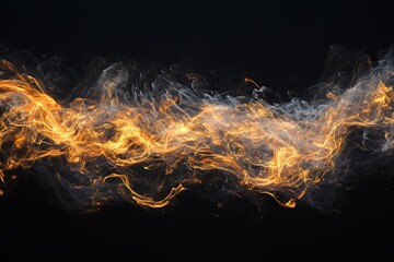 Abstract Golden Flames And Smoke Design