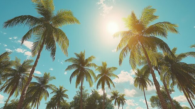 Vibrant green leaf under a bright sunny sky, providing a refreshing backdrop for nature designs and ample room for custom text or graphics.