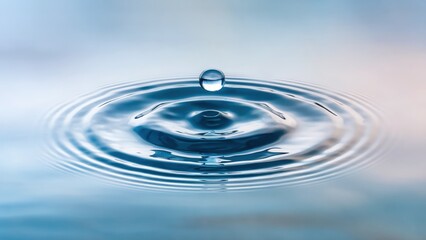 A single drop of water creates concentric ripples on a still surface, showcasing the beauty of simple physics and the elegance of nature's design.