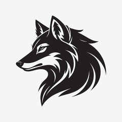 Download a sleek, high-quality wolf face silhouette vector in solid black with a white background. Perfect for logos, prints, and digital projects. Scalable and detailed design for versatile use.