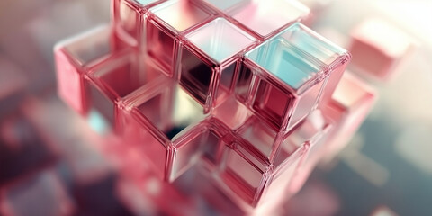 abstract shapes in holographic iridescent colors.iridescent neon background fluid liquid glass geometry in motion 3d render.