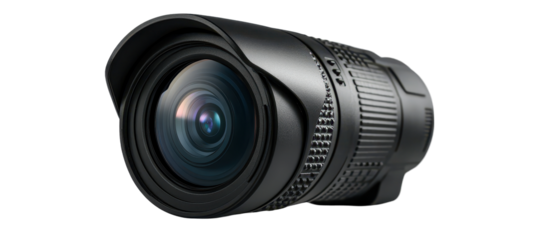 Modern camera lens with advanced features. transparent background