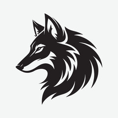 Download a sleek, high-quality wolf face silhouette vector in solid black with a white background. Perfect for logos, prints, and digital projects. Scalable and detailed design for versatile use.