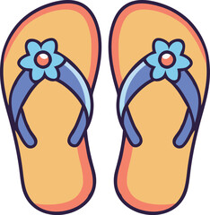 Beach Flip Flops with Floral Design