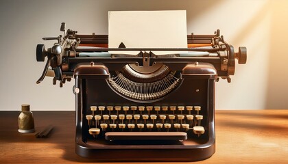 Vintage typewriter with blank paper ready for your story.