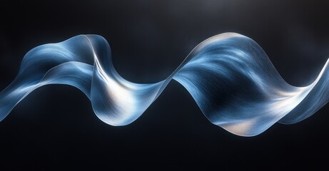 Curved White Paper Sheet Isolated on Black Background with Soft Lighting