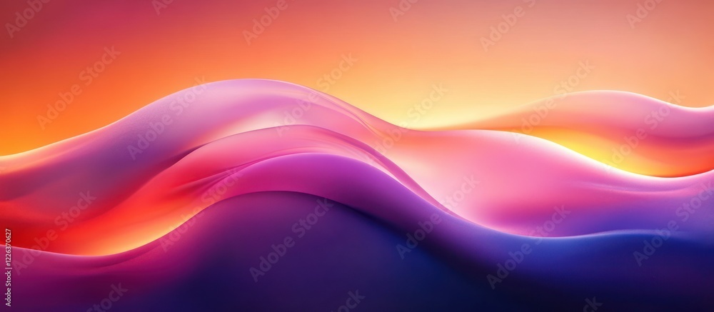 Poster vibrant abstract fluid waves background design with gradient colors and soft lighting