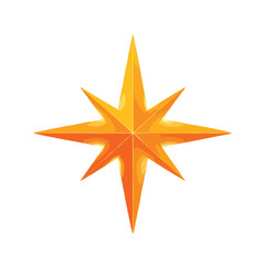 golden star isolated on white
