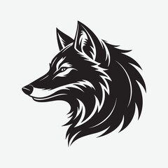 Download a sleek, high-quality wolf face silhouette vector in solid black with a white background. Perfect for logos, prints, and digital projects. Scalable and detailed design for versatile use.