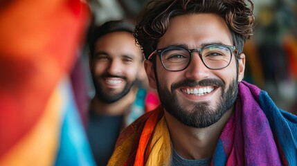 Fototapeta premium Group of cheerful foreigners enjoying shopping at a lively market stall, exploring unique products with smiles and excitement