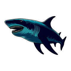 shark fishing illustration logo vector image t shirt