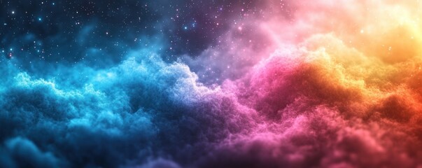 Fototapeta premium Soft Pastel Gradient Background Banner with Pink Blue Green Watercolor Dreamy Effect