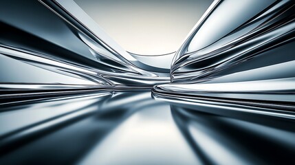 Abstract Chrome Architectural Design Rendering