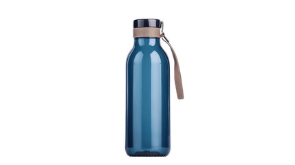 Stylish blue water bottle with a modern design. transparent background