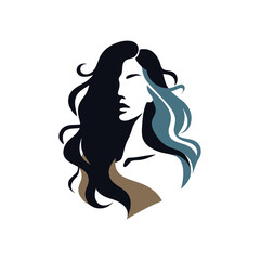 woman with long hair poster stencil illustration