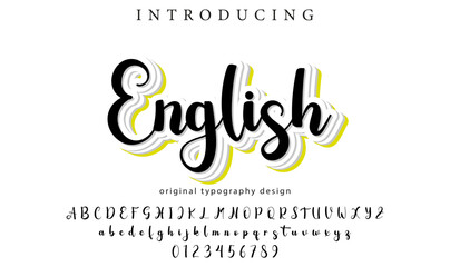 English Font Stylish brush painted an uppercase vector letters, alphabet, typeface