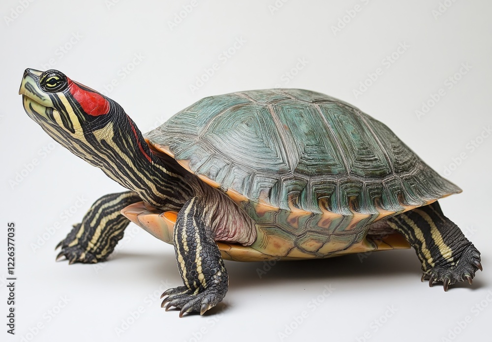 Aufkleber realistic turtle model with vibrant colors positioned on a neutral background showcasing intricate d