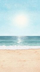 Fototapeta premium Serene Beach Scene: A Pastel Paradise - Phone Wallpaper