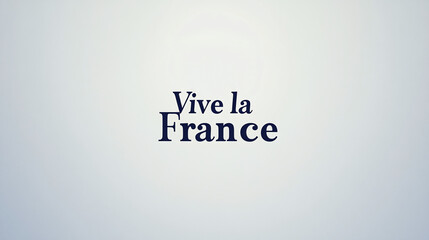 minimalist white background with vive la france in bold black text