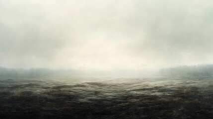 Moody misty landscape subtly lit soft light. AI Generated