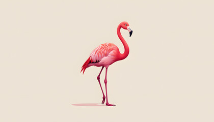 Fototapeta premium Minimalist Flamingo Portrait