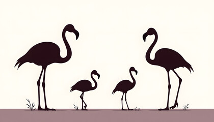 Flamingo Family Silhouette