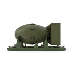 Naklejka premium 3D realistic PNG atomic nuclear bomb isolated on a white background. B 41 Nuclear weapon, Atomic rocket air bomb, Soviet Thermonuclear Bomb