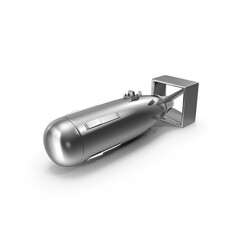 3D realistic PNG atomic nuclear bomb isolated on a white background. B 41 Nuclear weapon, Atomic...