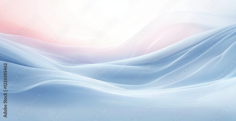 Poster soft abstract background with flowing waves in cool color palette and ethereal atmosphere
