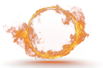 PNG fiery circular flame burst