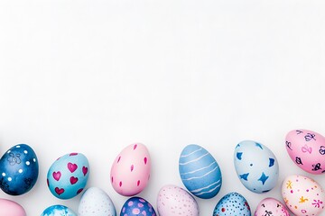 Fototapeta premium Easter day celebration colorful eggs watercolor style spring soft light joyful vibes