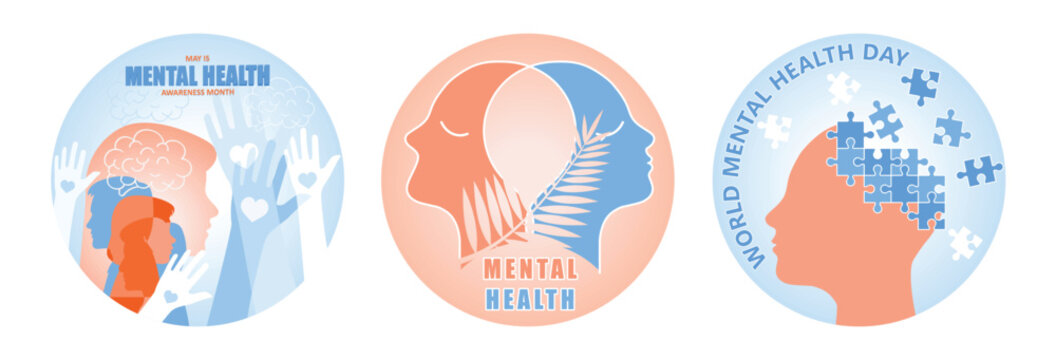 Illustration about Mental Health Awareness promoting well-being and emotional support.