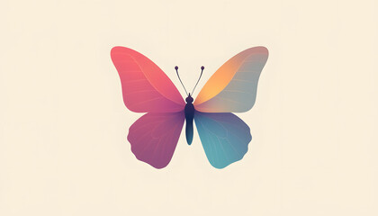 Minimalist Gradient Butterfly Outline